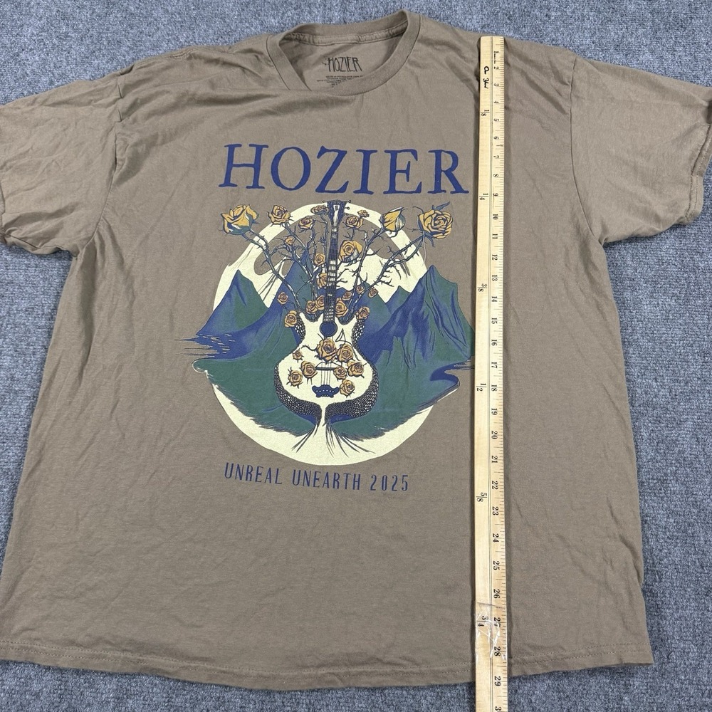Hozier Unreal Unearth T Shirt Mens XXL Brown 2025 Tour Graphic - Picture 6 of 7